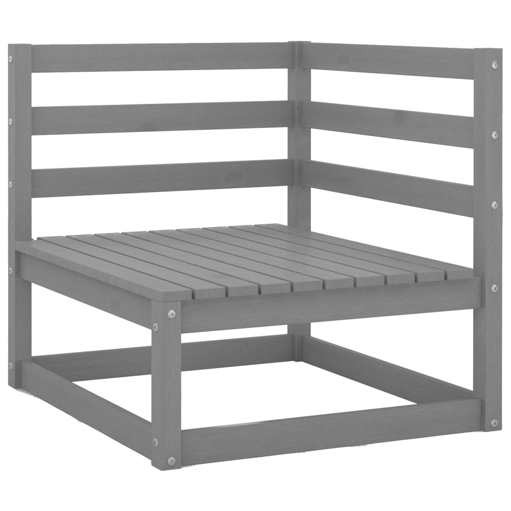 2-Tlg. Garten-Lounge-Set Kiefer Massivholz Grau