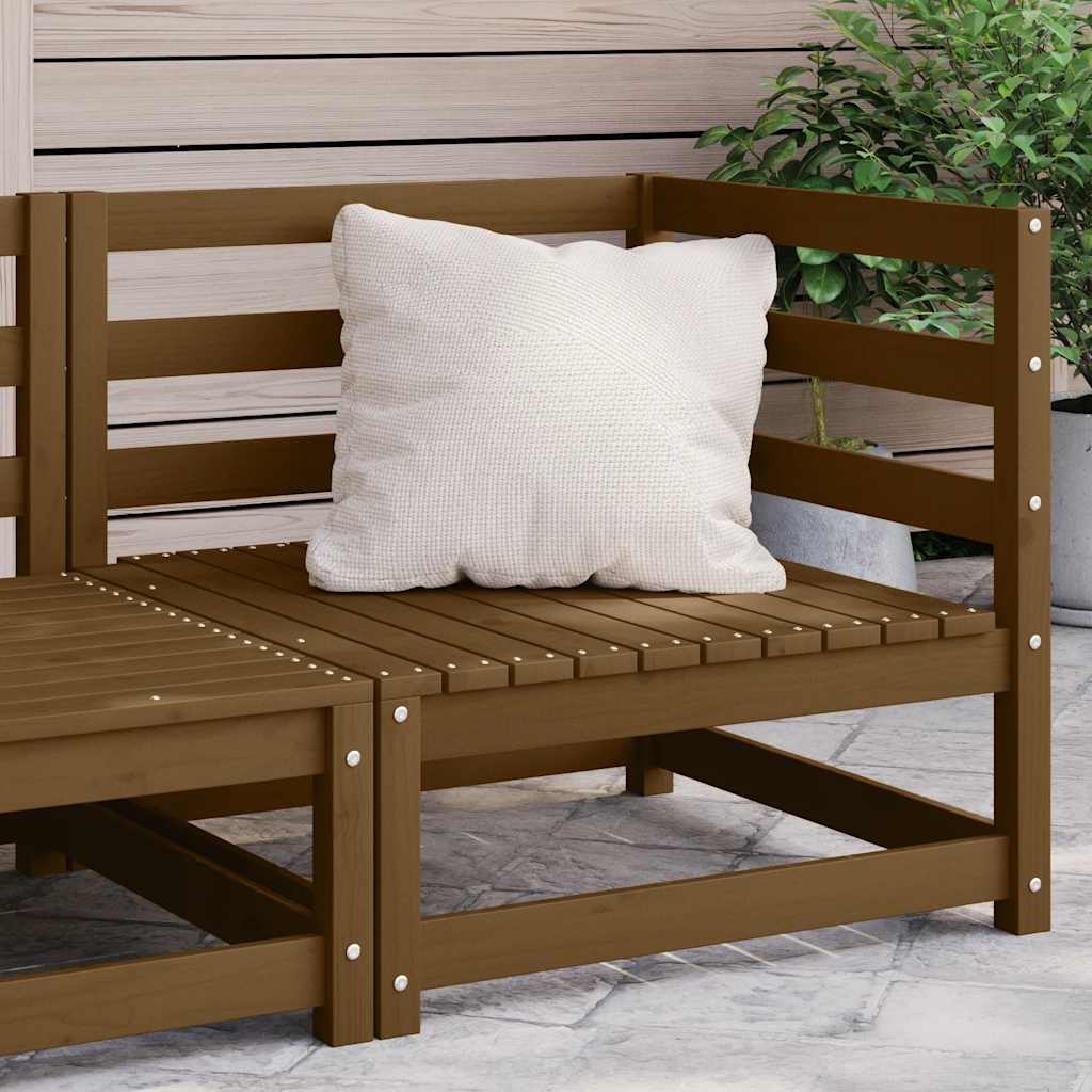 2-Tlg. Garten-Lounge-Set Massivholz Kiefer Honigbraun