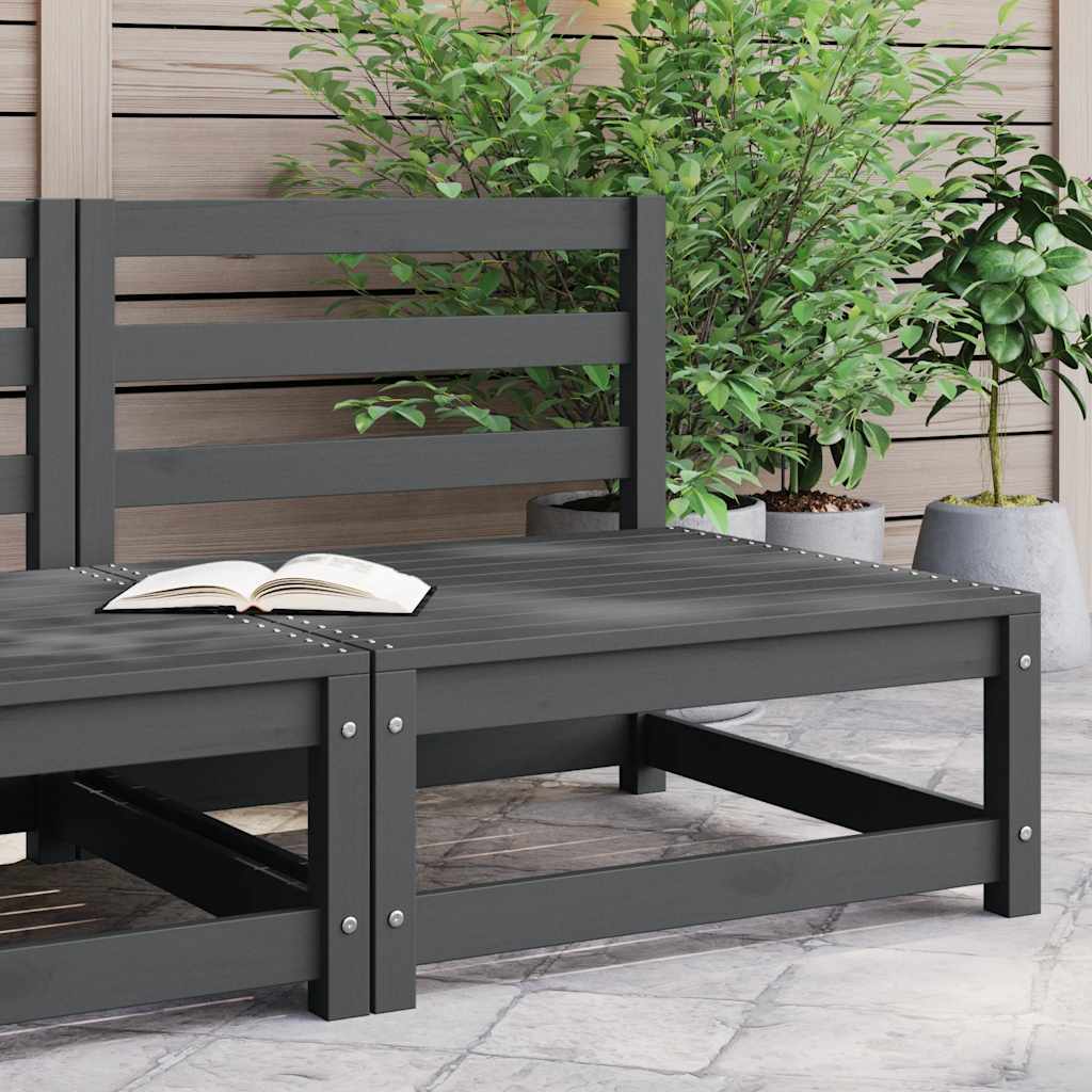 2-Tlg. Garten-Lounge-Set Kiefer Massivholz Grau