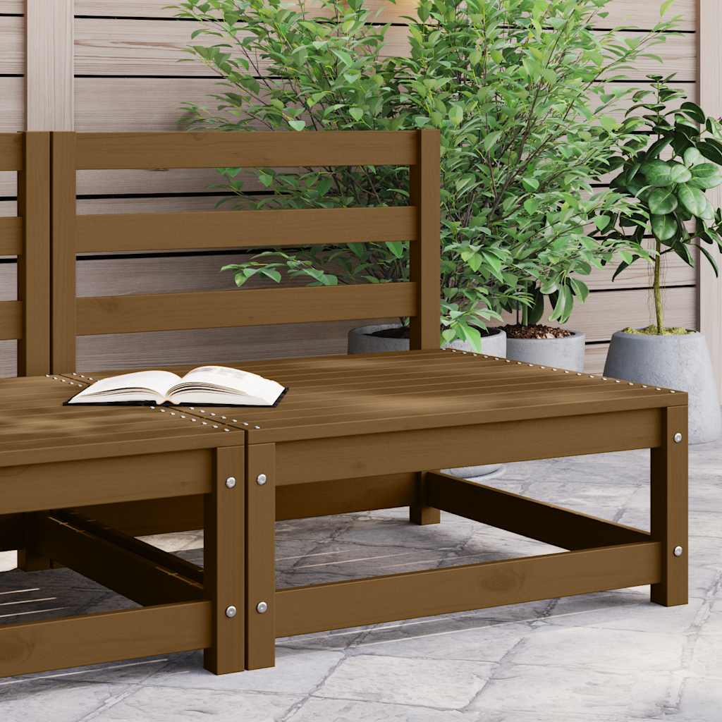 2-Tlg. Garten-Lounge-Set Massivholz Kiefer Honigbraun