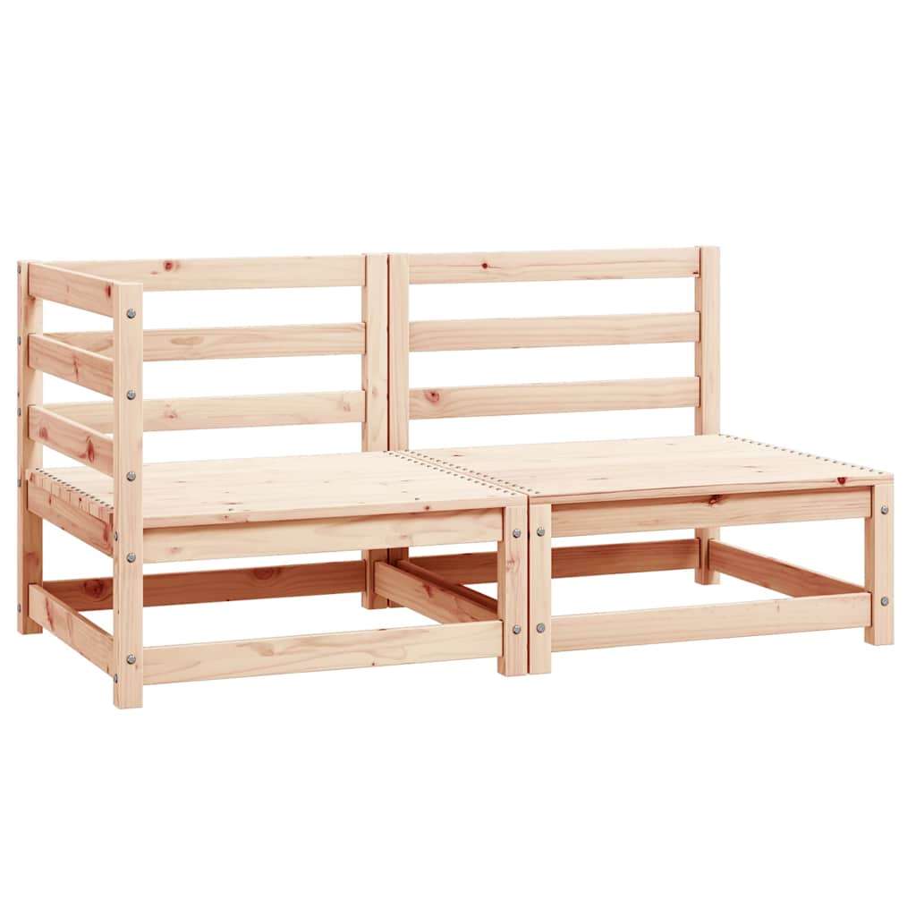 2-Tlg. Garten-Lounge-Set Massivholz Kiefer Natur