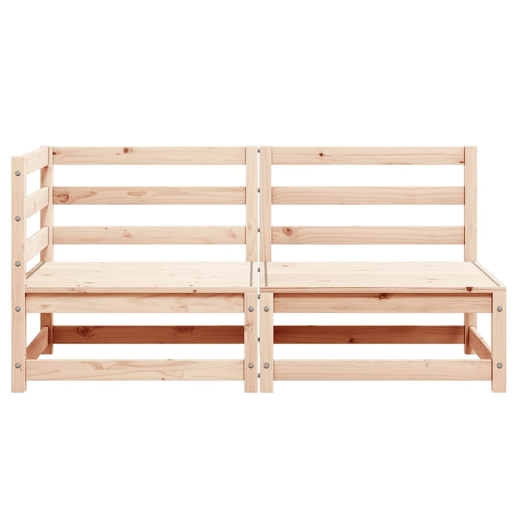 2-Tlg. Garten-Lounge-Set Massivholz Kiefer Natur