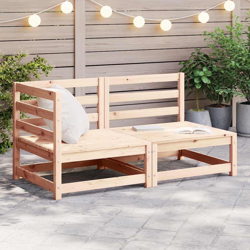 2-Tlg. Garten-Lounge-Set Massivholz Kiefer Natur