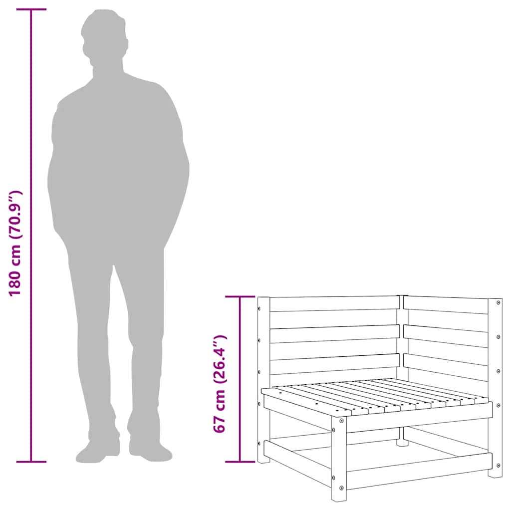 2-Tlg. Garten-Lounge-Set Kiefer Massivholz Grau