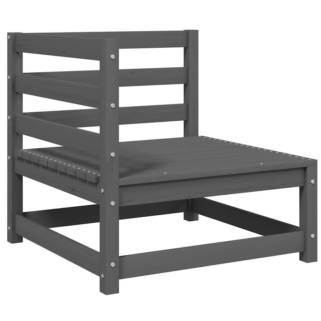 2-Tlg. Garten-Lounge-Set Kiefer Massivholz Grau
