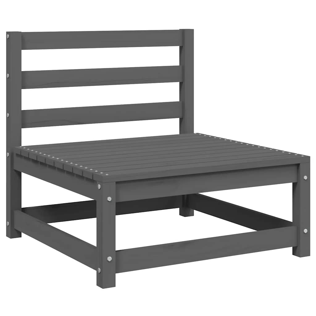 2-Tlg. Garten-Lounge-Set Kiefer Massivholz Grau