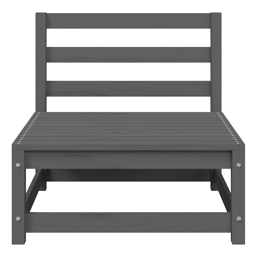 2-Tlg. Garten-Lounge-Set Kiefer Massivholz Grau