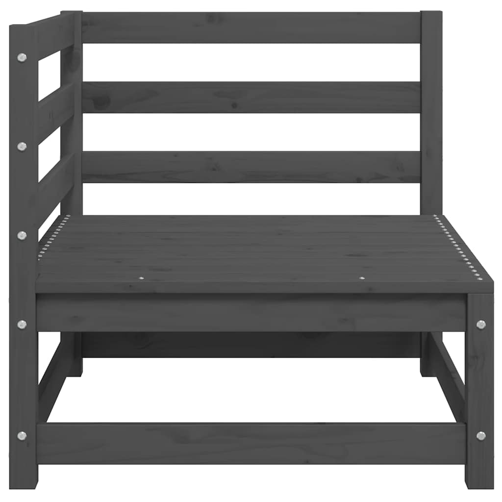 2-Tlg. Garten-Lounge-Set Kiefer Massivholz Grau