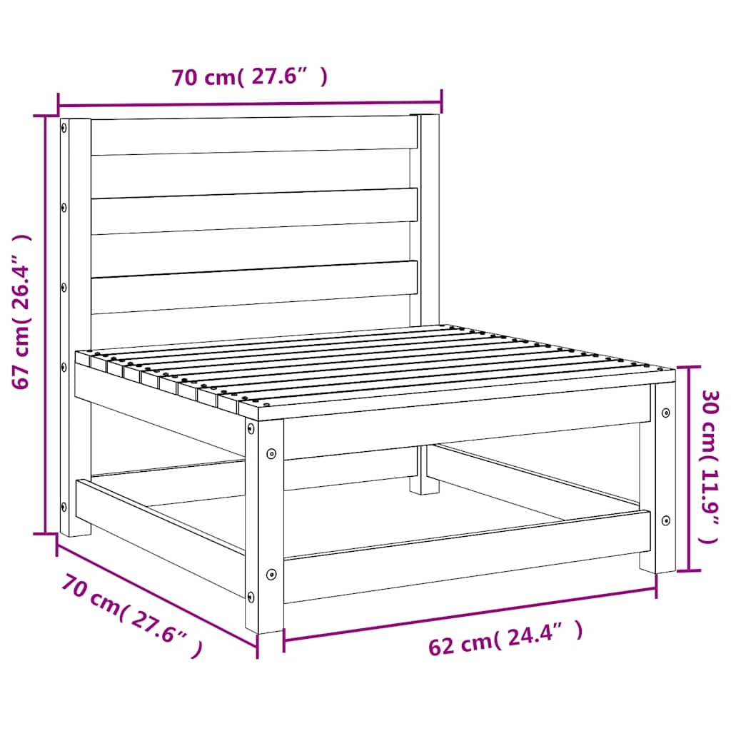2-Tlg. Garten-Lounge-Set Kiefer Massivholz Grau