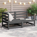 2-Tlg. Garten-Lounge-Set Kiefer Massivholz Grau