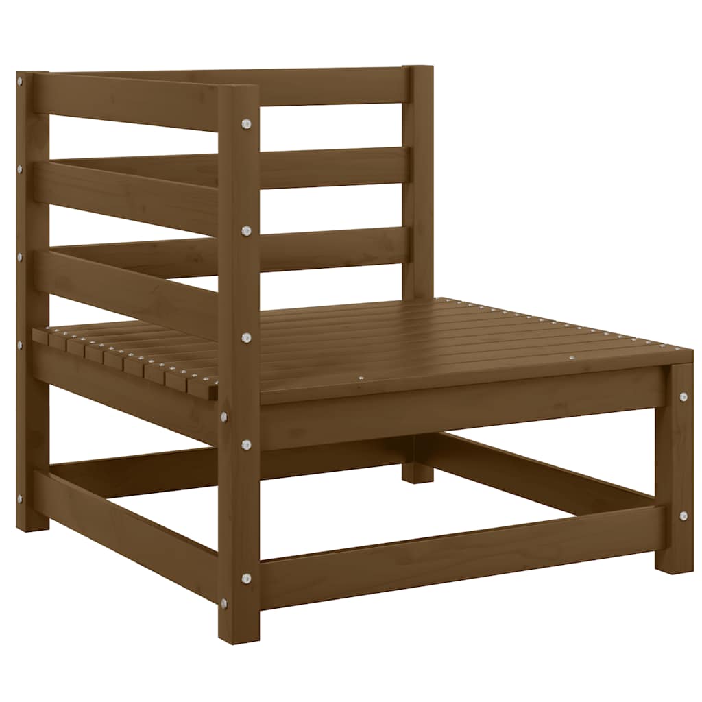 2-Tlg. Garten-Lounge-Set Massivholz Kiefer Honigbraun
