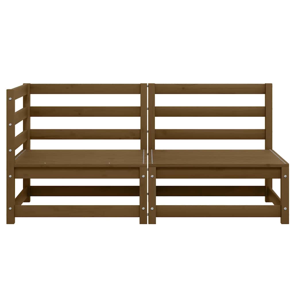 2-Tlg. Garten-Lounge-Set Massivholz Kiefer Honigbraun