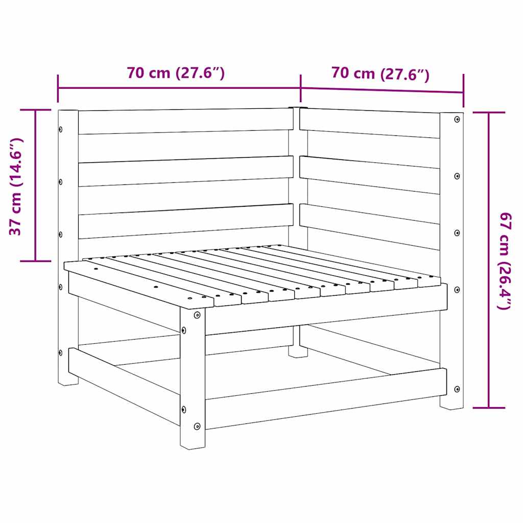 2-Tlg. Garten-Lounge-Set Massivholz Kiefer Honigbraun