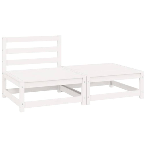 2-Tlg. Garten-Lounge-Set Kiefer Massivholz Weiß