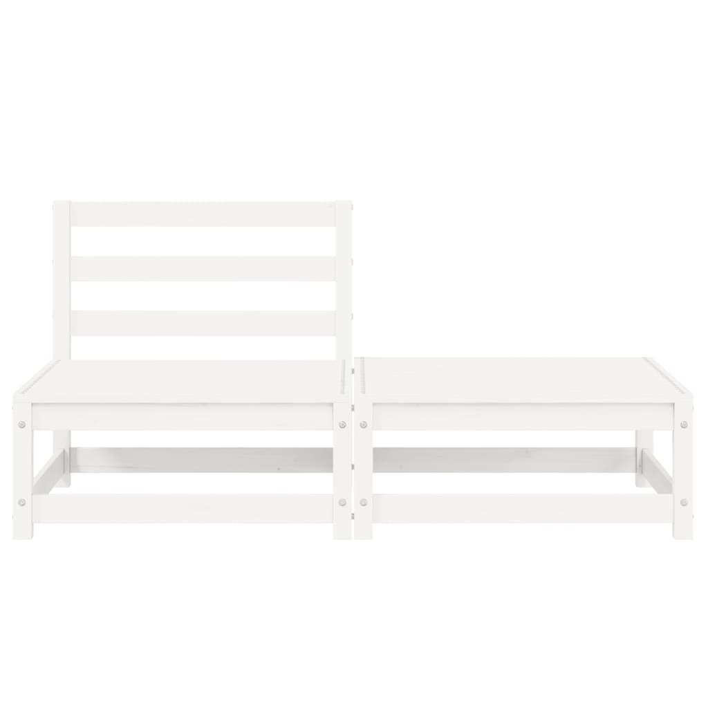 2-Tlg. Garten-Lounge-Set Kiefer Massivholz Weiß