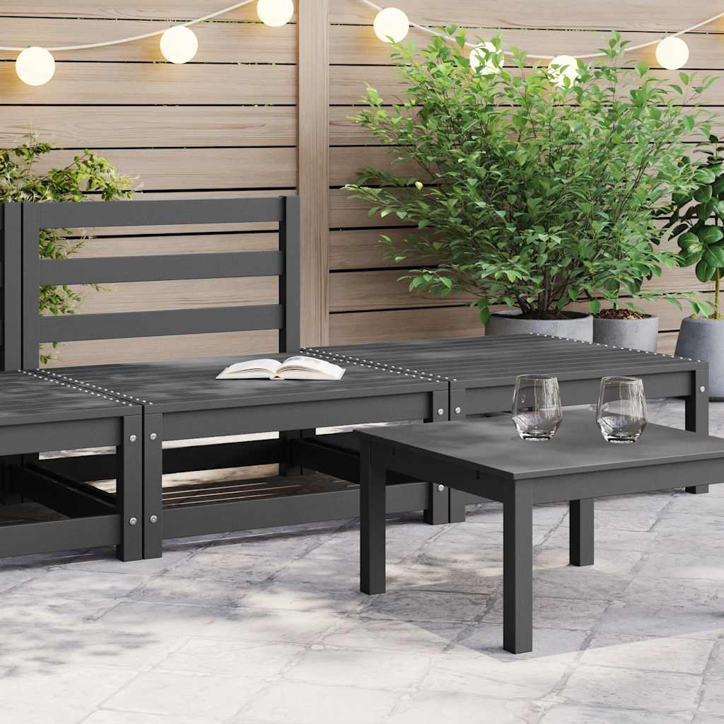 2-Tlg. Garten-Lounge-Set Kiefer Massivholz Grau