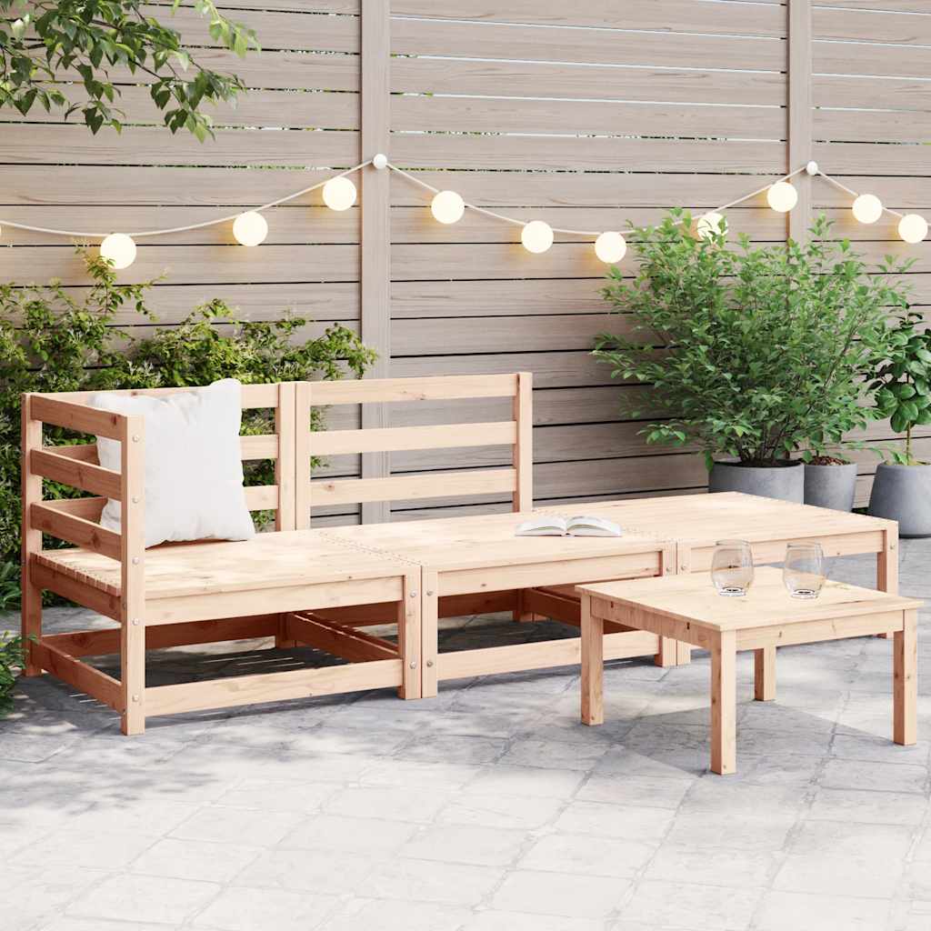 2-Tlg. Garten-Lounge-Set Massivholz Kiefer Natur