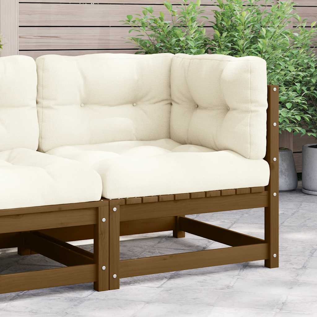 2-Tlg. Garten-Lounge-Set Mit Kissen Kiefer Massivholz