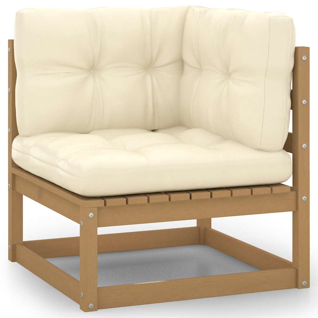 2-Tlg. Garten-Lounge-Set Mit Kissen Kiefer Massivholz