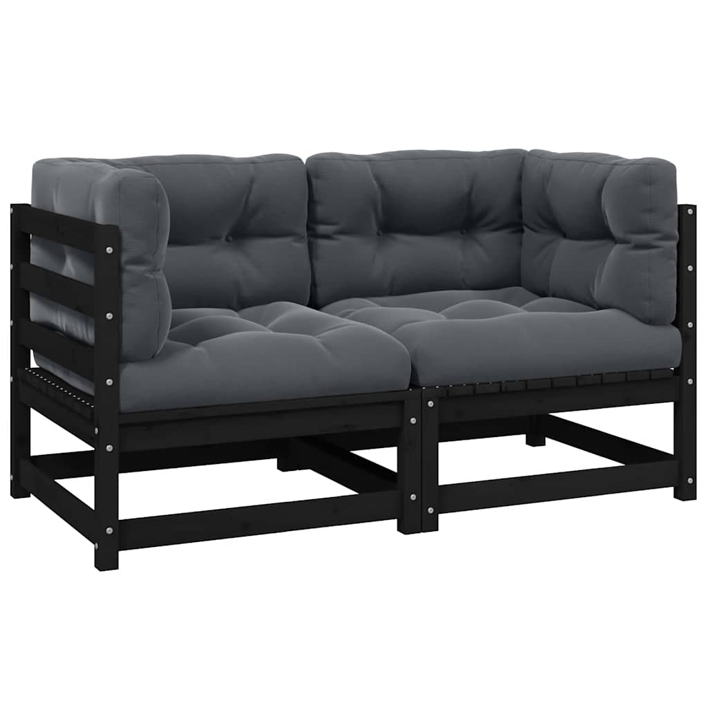 2-Tlg. Garten-Lounge-Set Mit Kissen Kiefer Massivholz