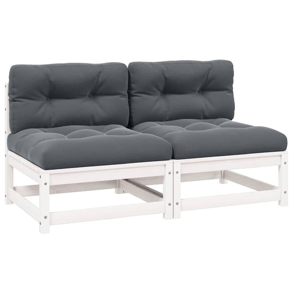 2-Tlg. Garten-Lounge-Set Mit Kissen Kiefer Massivholz
