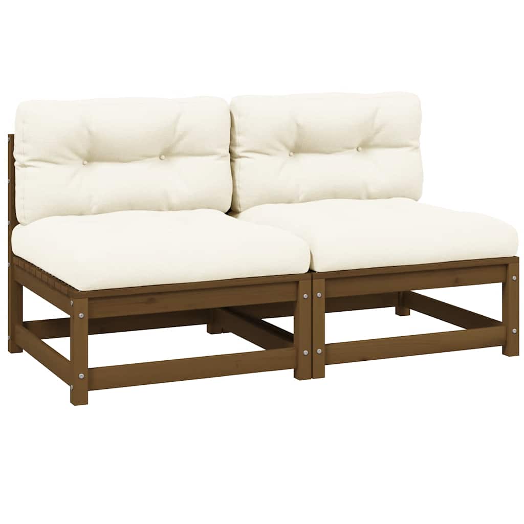 2-Tlg. Garten-Lounge-Set Mit Kissen Kiefer Massivholz