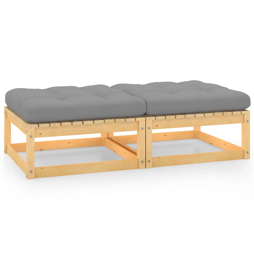 2-Tlg. Garten-Lounge-Set Mit Kissen Kiefer Massivholz