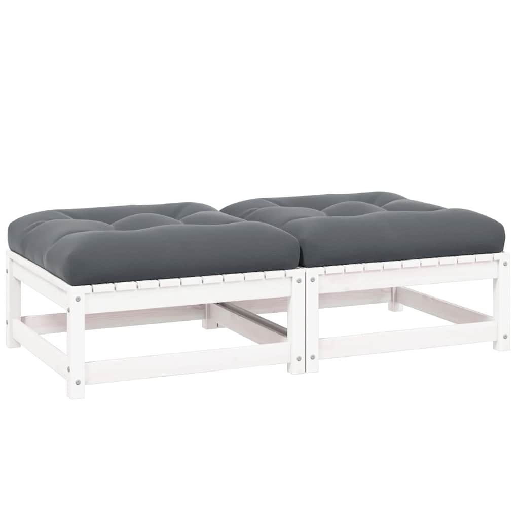 2-Tlg. Garten-Lounge-Set Mit Kissen Kiefer Massivholz