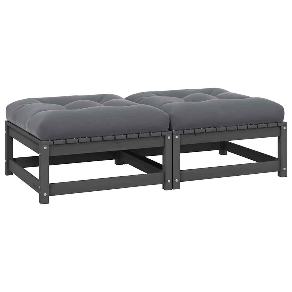 2-Tlg. Garten-Lounge-Set Mit Kissen Kiefer Massivholz