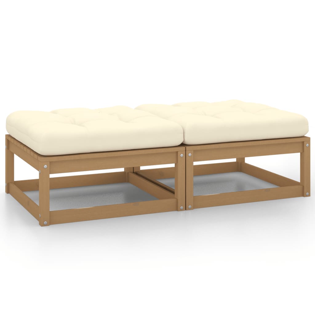 2-Tlg. Garten-Lounge-Set Mit Kissen Kiefer Massivholz
