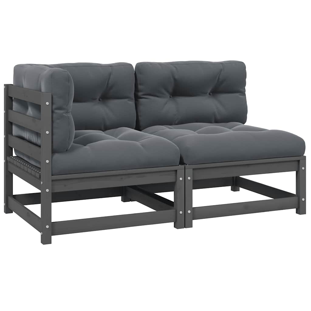 2-Tlg. Garten-Lounge-Set Mit Kissen Kiefer Massivholz