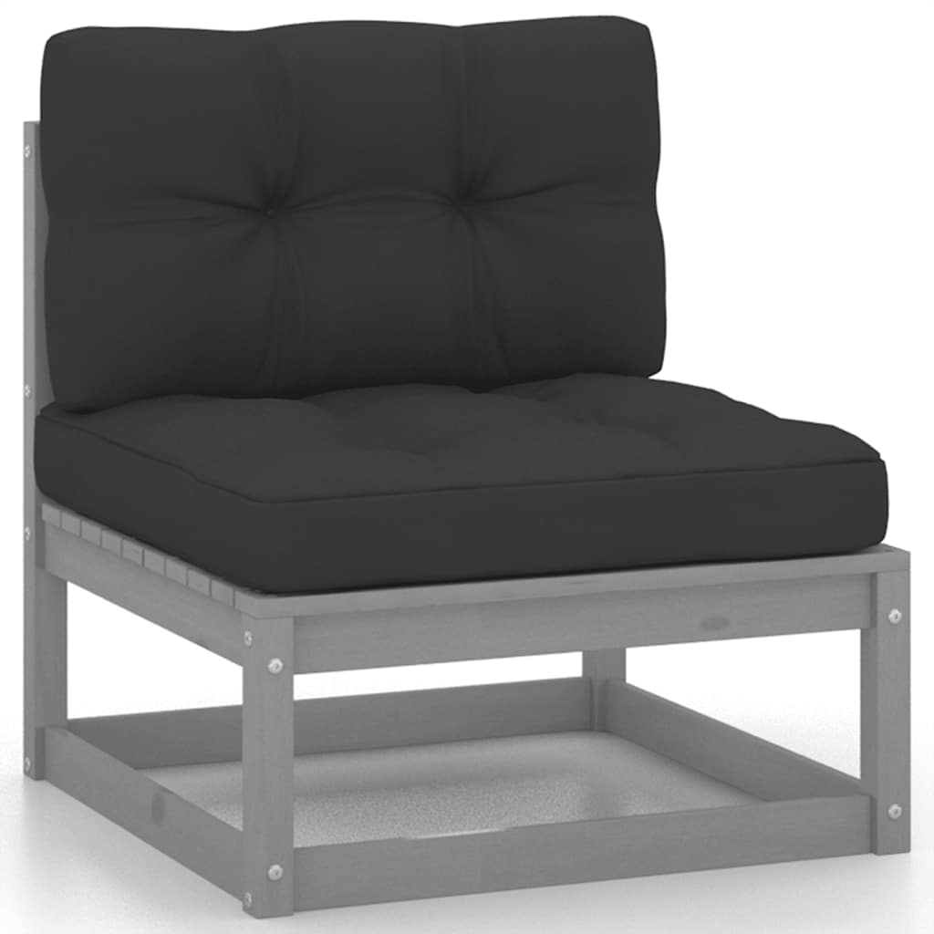 2-Tlg. Garten-Lounge-Set Mit Kissen Kiefer Massivholz