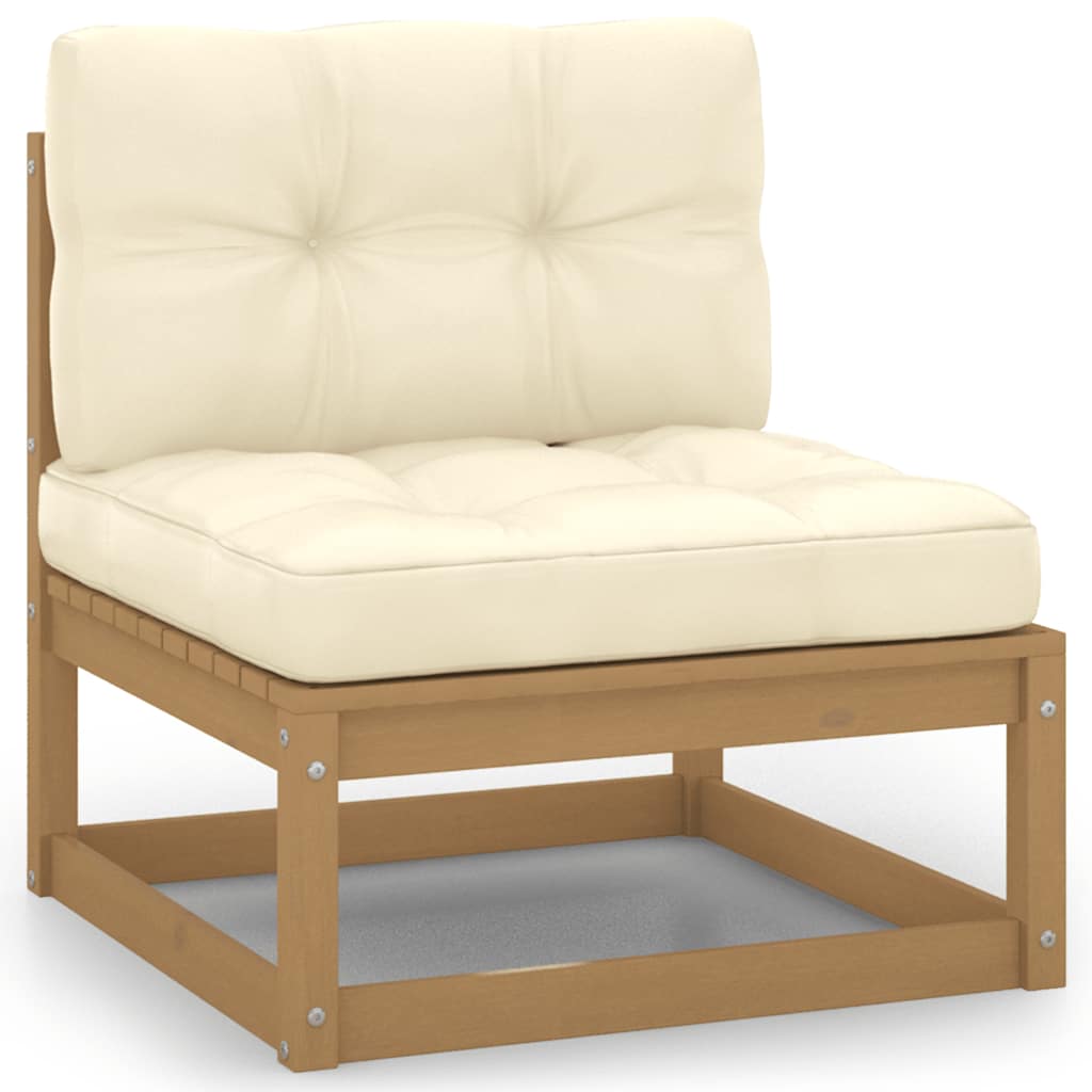 2-Tlg. Garten-Lounge-Set Mit Kissen Kiefer Massivholz