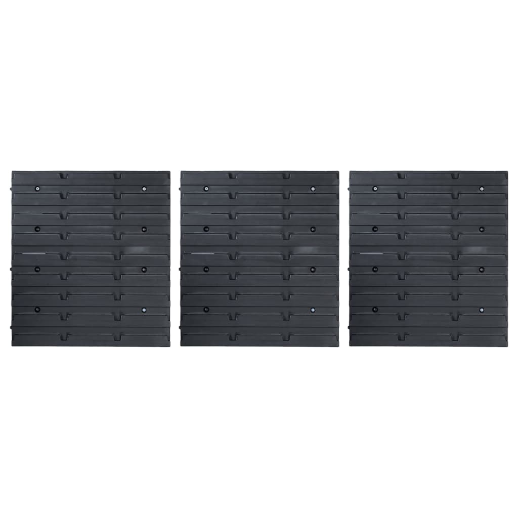 48Tlg. Behälter-Set Für Kleinteile Mit Wandplatten Blau Schwarz