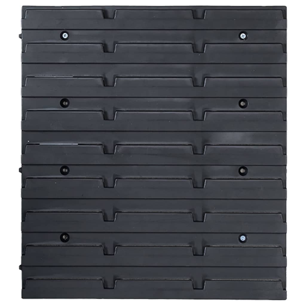48Tlg. Behälter-Set Für Kleinteile Mit Wandplatten Blau Schwarz