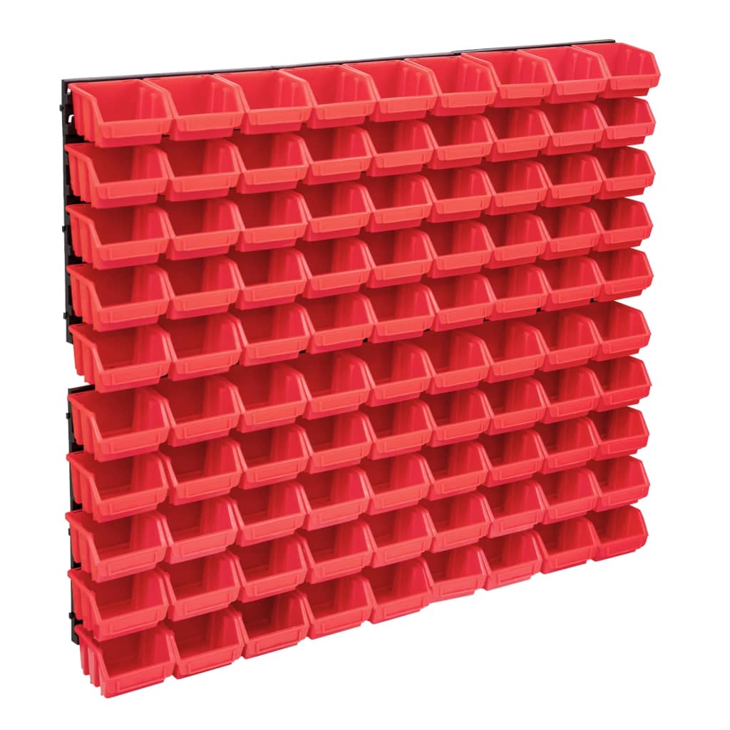 96-Tlg. Behälter-Set Für Kleinteile Mit Wandplatten Schwarz