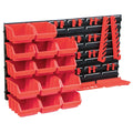 39-Tlg. Behälter-Set Für Kleinteile Mit Wandplatten Rot Schwarz
