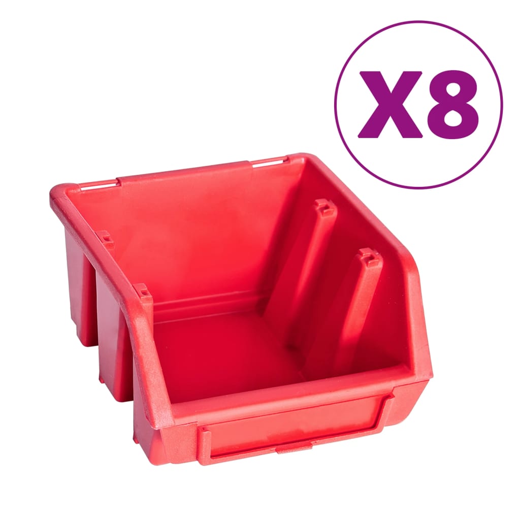 39-Tlg. Behälter-Set Für Kleinteile Mit Wandplatten Rot Schwarz