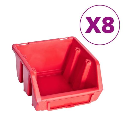 39-Tlg. Behälter-Set Für Kleinteile Mit Wandplatten Rot Schwarz
