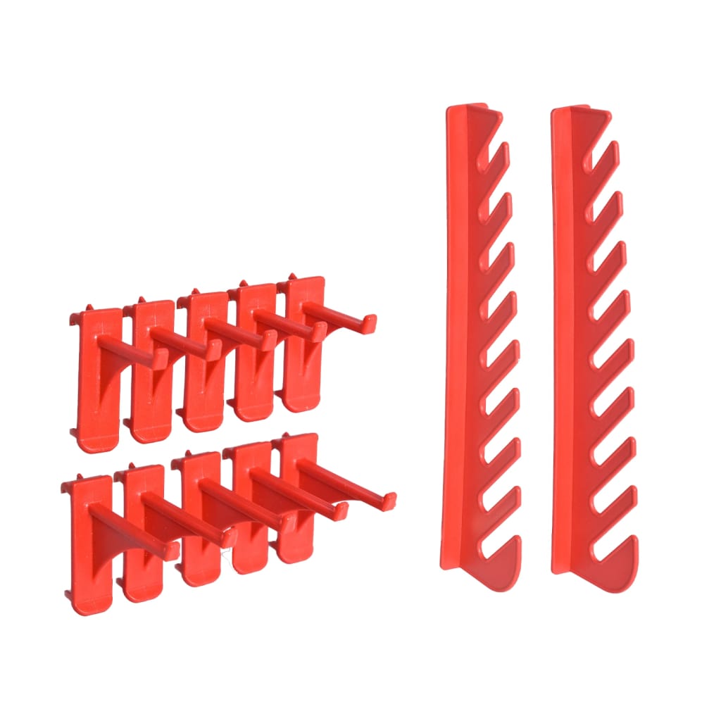 39-Tlg. Behälter-Set Für Kleinteile Mit Wandplatten Rot Schwarz