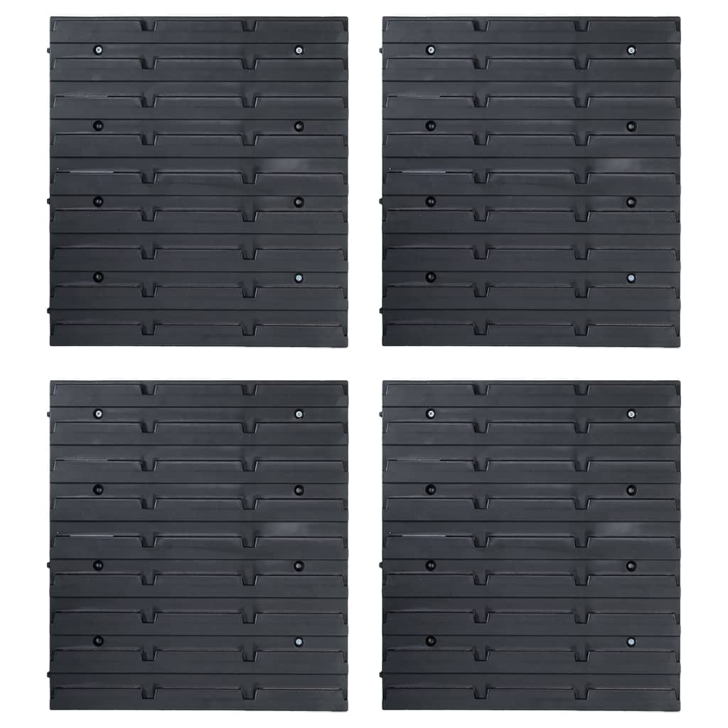 80-Tlg. Behälter-Set Für Kleinteile Mit Wandplatten Rot Schwarz