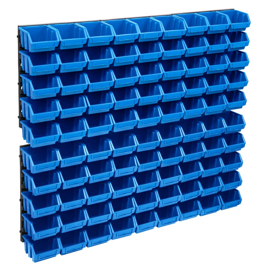 96-Tlg. Behälter-Set Für Kleinteile Mit Wandplatten Schwarz