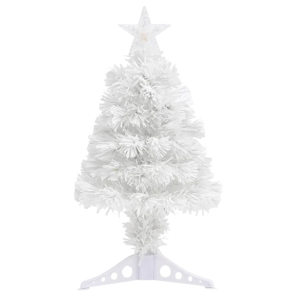 Künstlicher Weihnachtsbaum Mit Beleuchtung Glasfaser Weiß