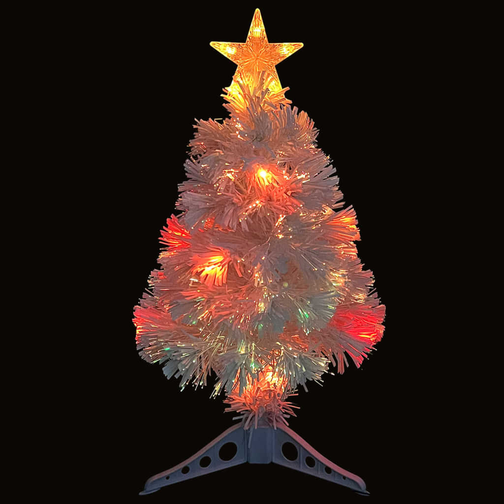 Künstlicher Weihnachtsbaum Mit Beleuchtung Glasfaser Weiß