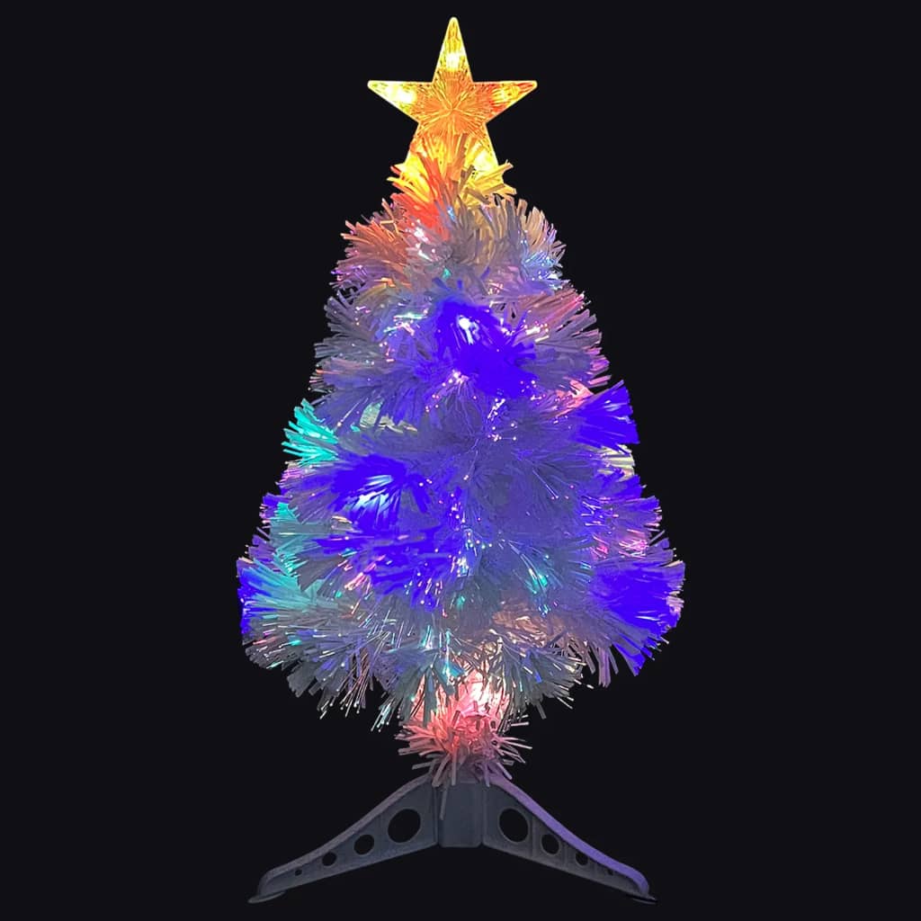 Künstlicher Weihnachtsbaum Mit Beleuchtung Glasfaser Weiß
