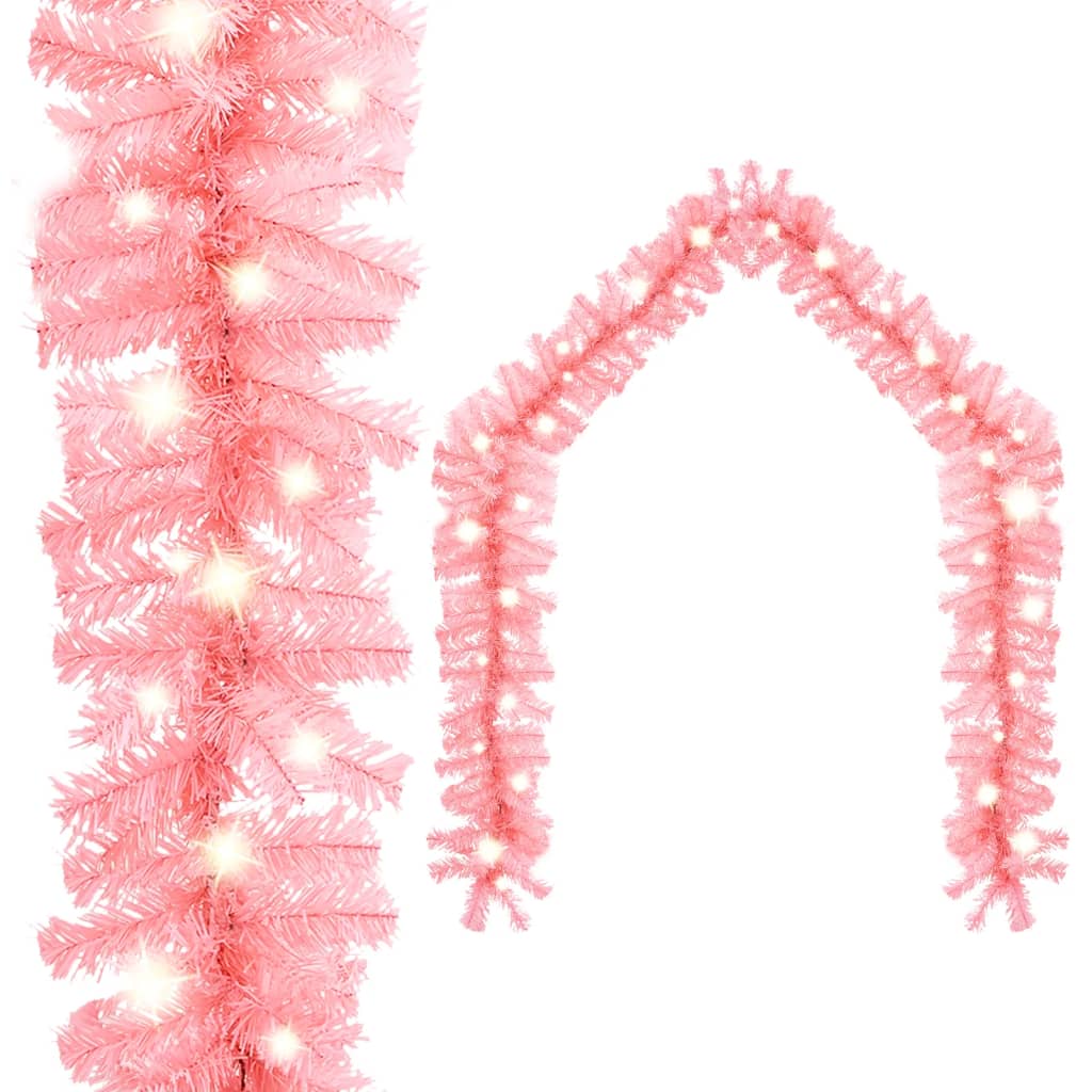 Weihnachtsgirlande Mit Led Rosa