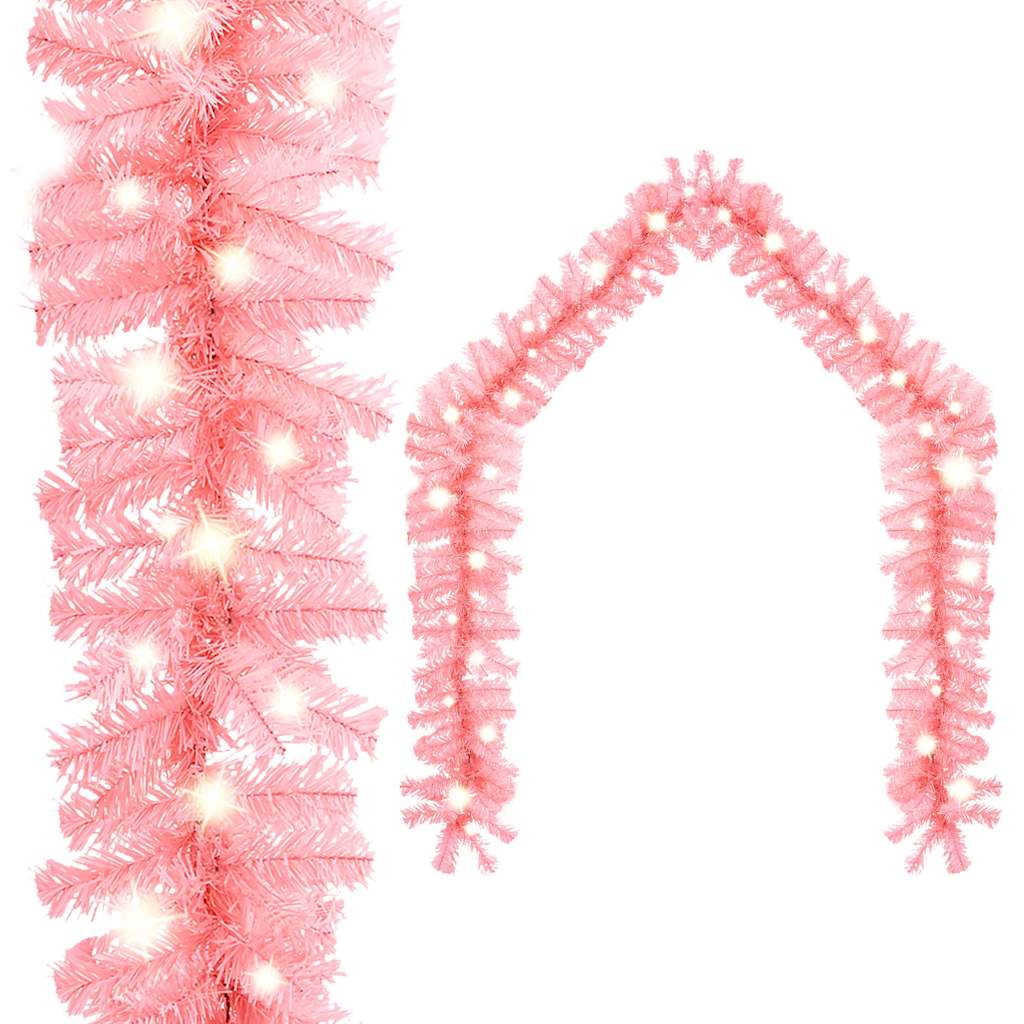 Weihnachtsgirlande Mit Led Rosa