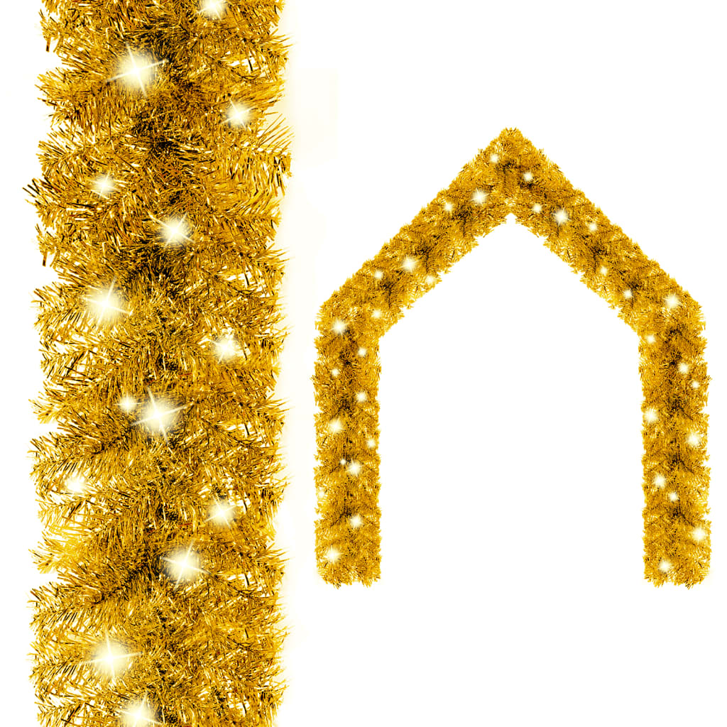 Weihnachtsgirlande Mit Led En Gold
