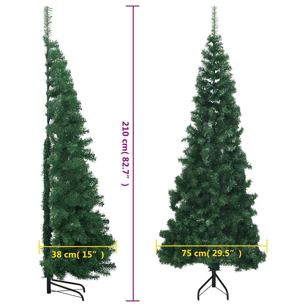Künstlicher Eck-Weihnachtsbaum 210 Cm Pvc Grün
