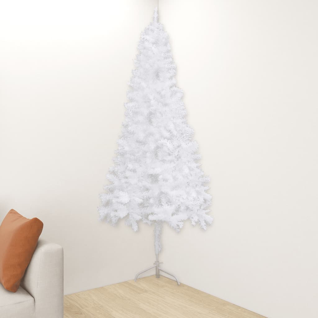 Künstlicher Eck-Weihnachtsbaum 240 Cm Pvc Weiß